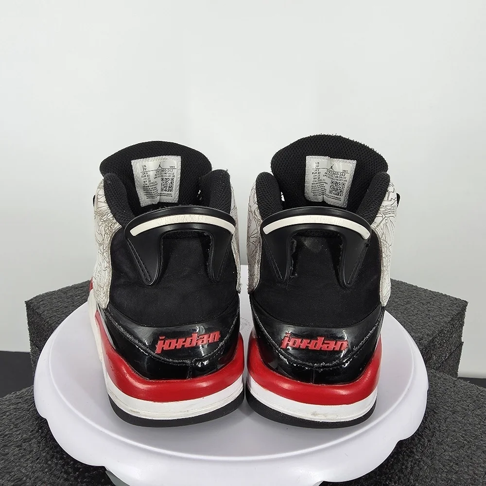 Jordan Dub Zero GS Fire Red White Black Laser Size 7Y 8.5 W Shoes DV1360-162